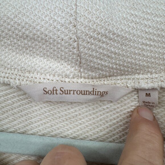 Soft Surroundings Mock-Neck Knit Pullover Sweater Tunic Cream size Medium Ivory - Picture 4 of 9